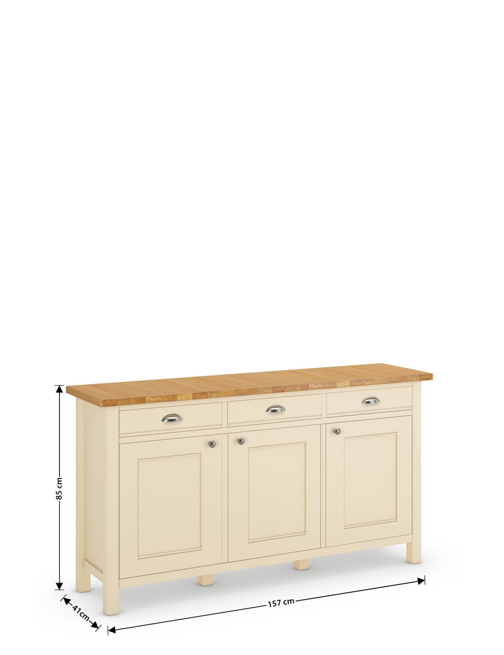 Padstow 3-Door Sideboard Cream 7 of 7
