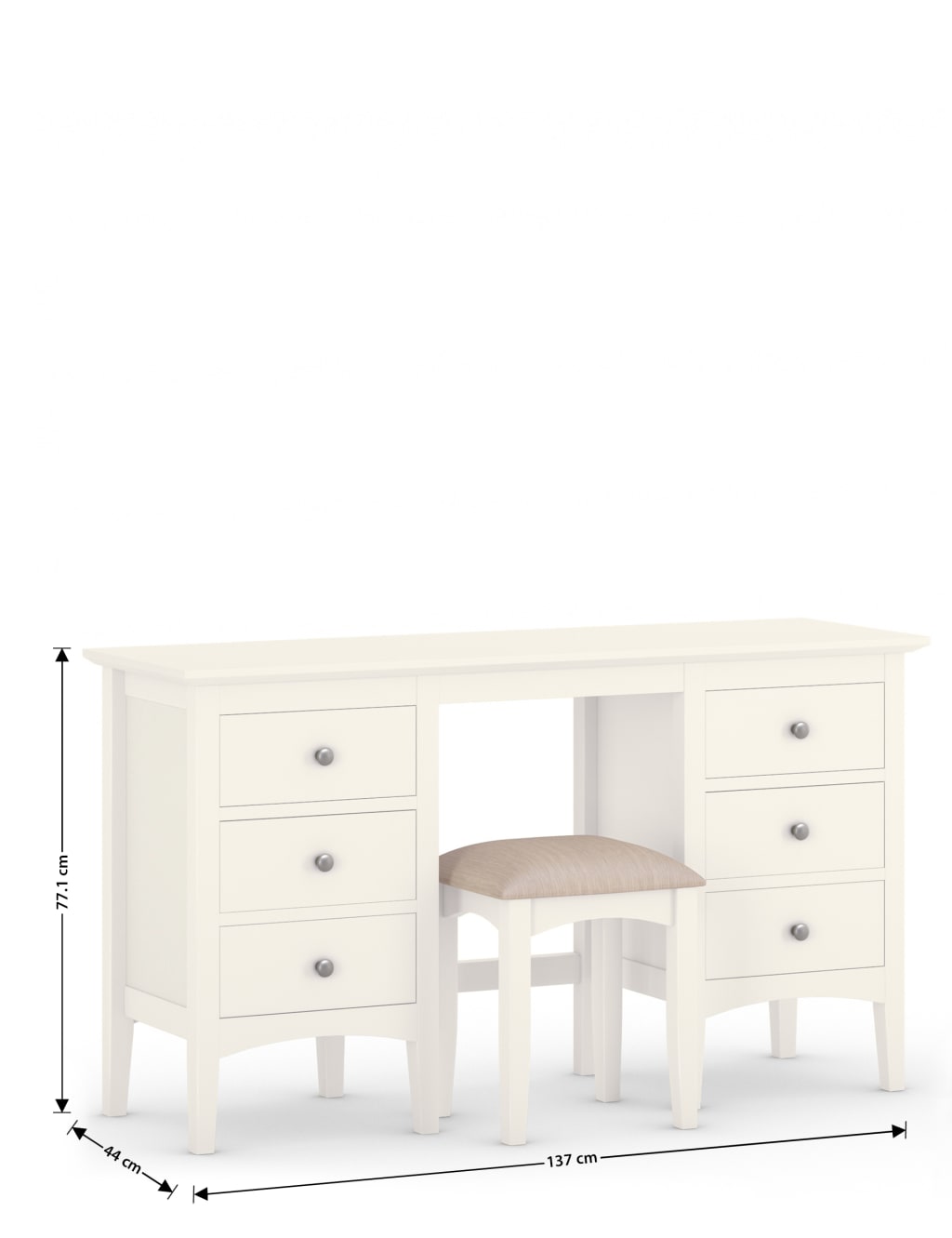 Hastings Ivory Dressing Table & Stool 8 of 9