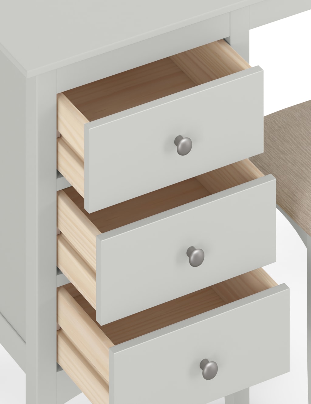 Hastings Grey Dressing Table & Stool 3 of 9