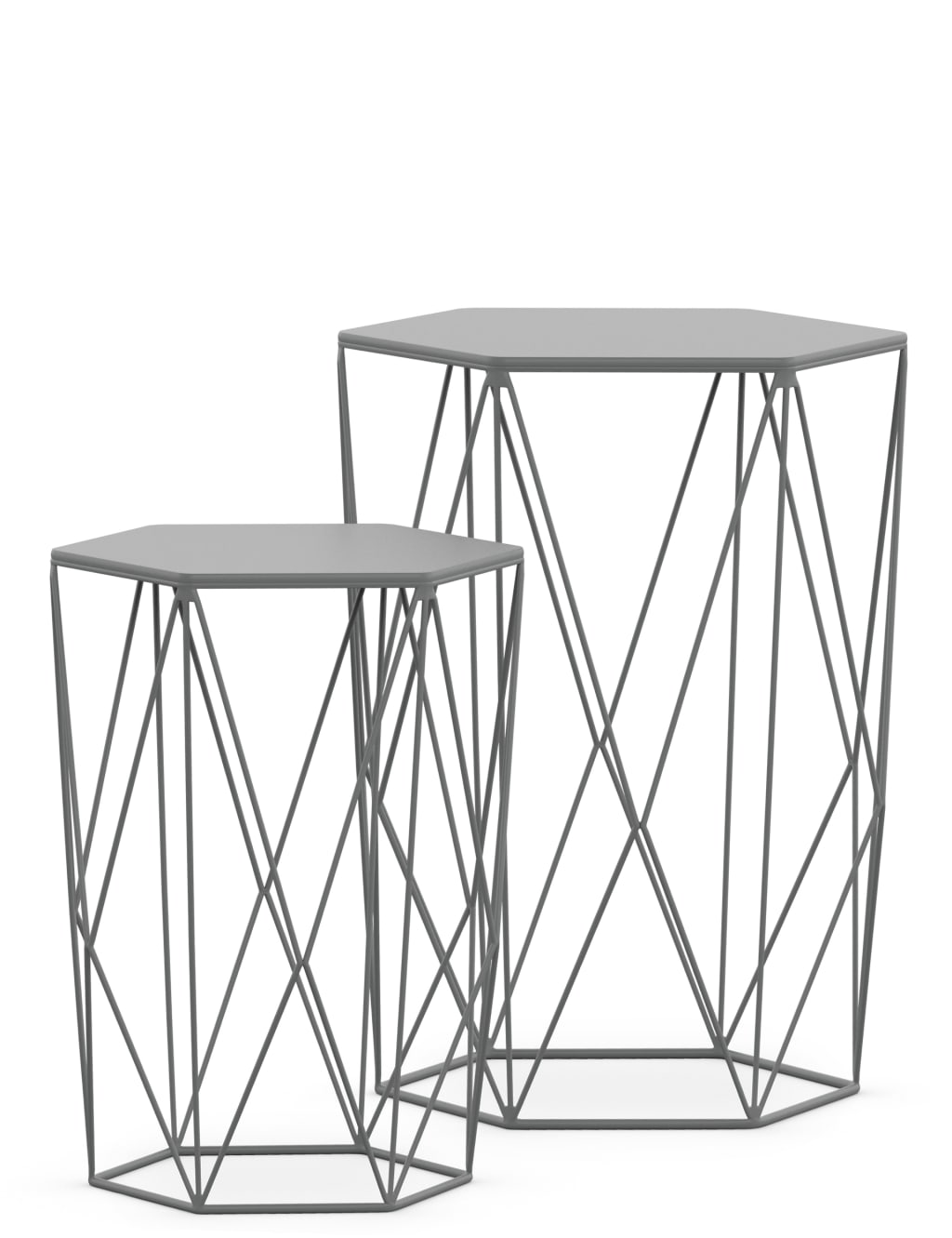 Wire Nest of Tables Grey 1 of 9