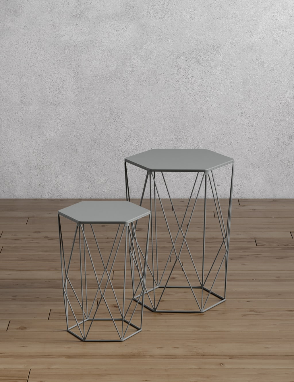 Wire Nest of Tables Grey 2 of 9