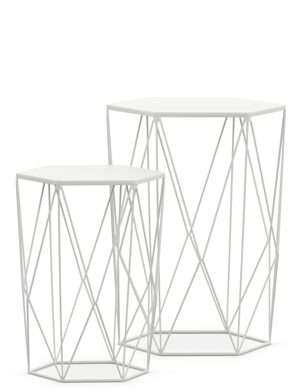 White Wire Nest of Tables 1 of 6