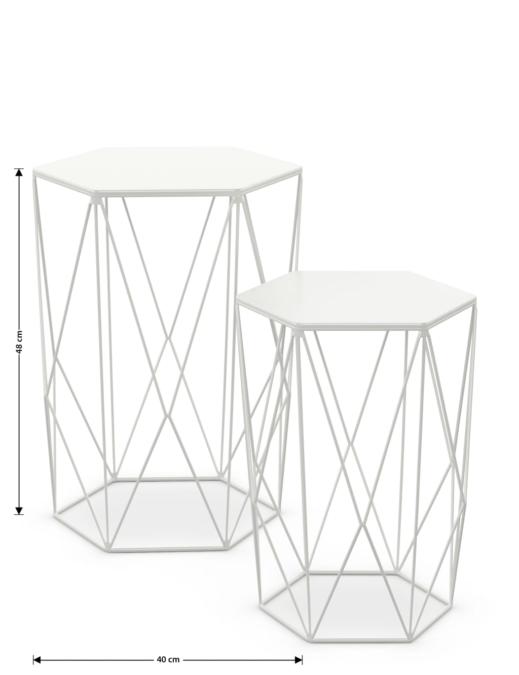 White Wire Nest of Tables 5 of 6
