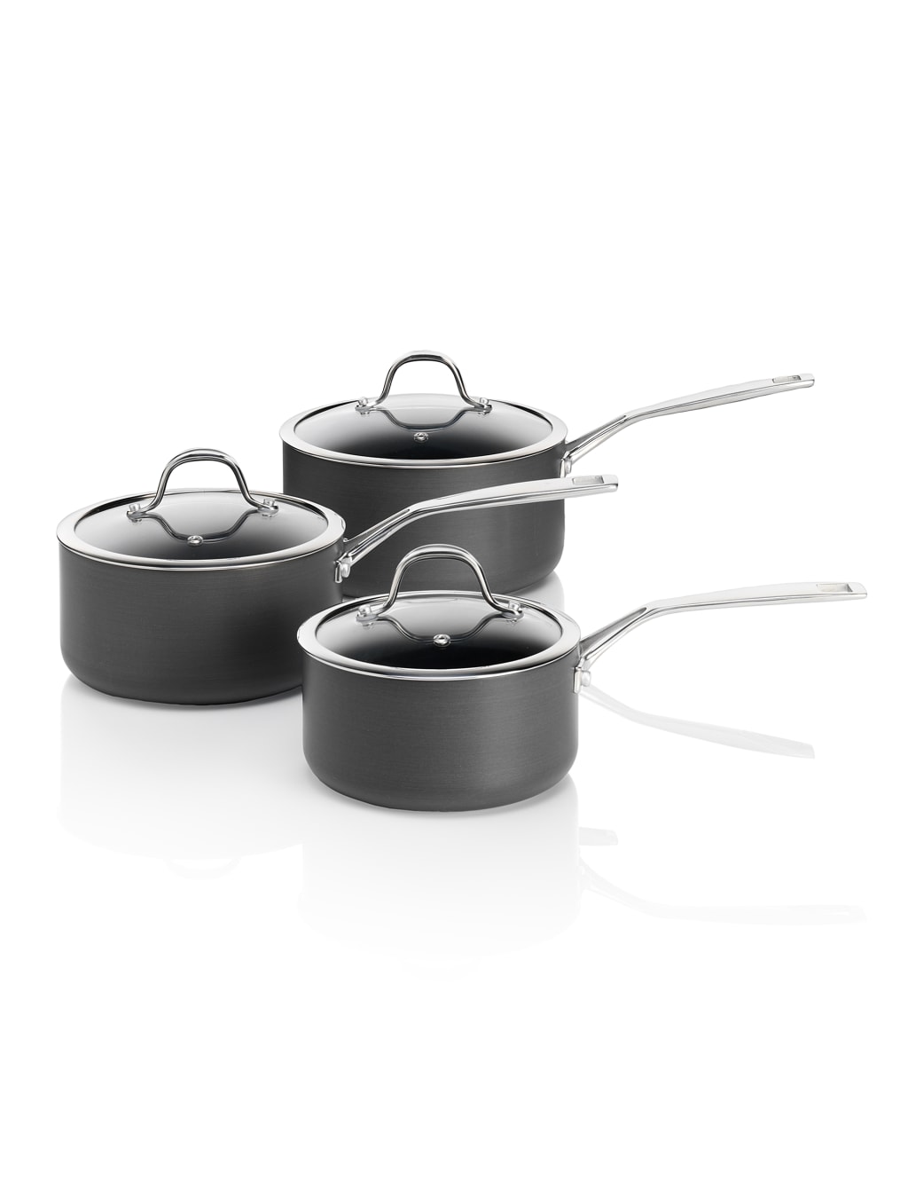 3 Hard Anodised Saucepan Set 1 of 2