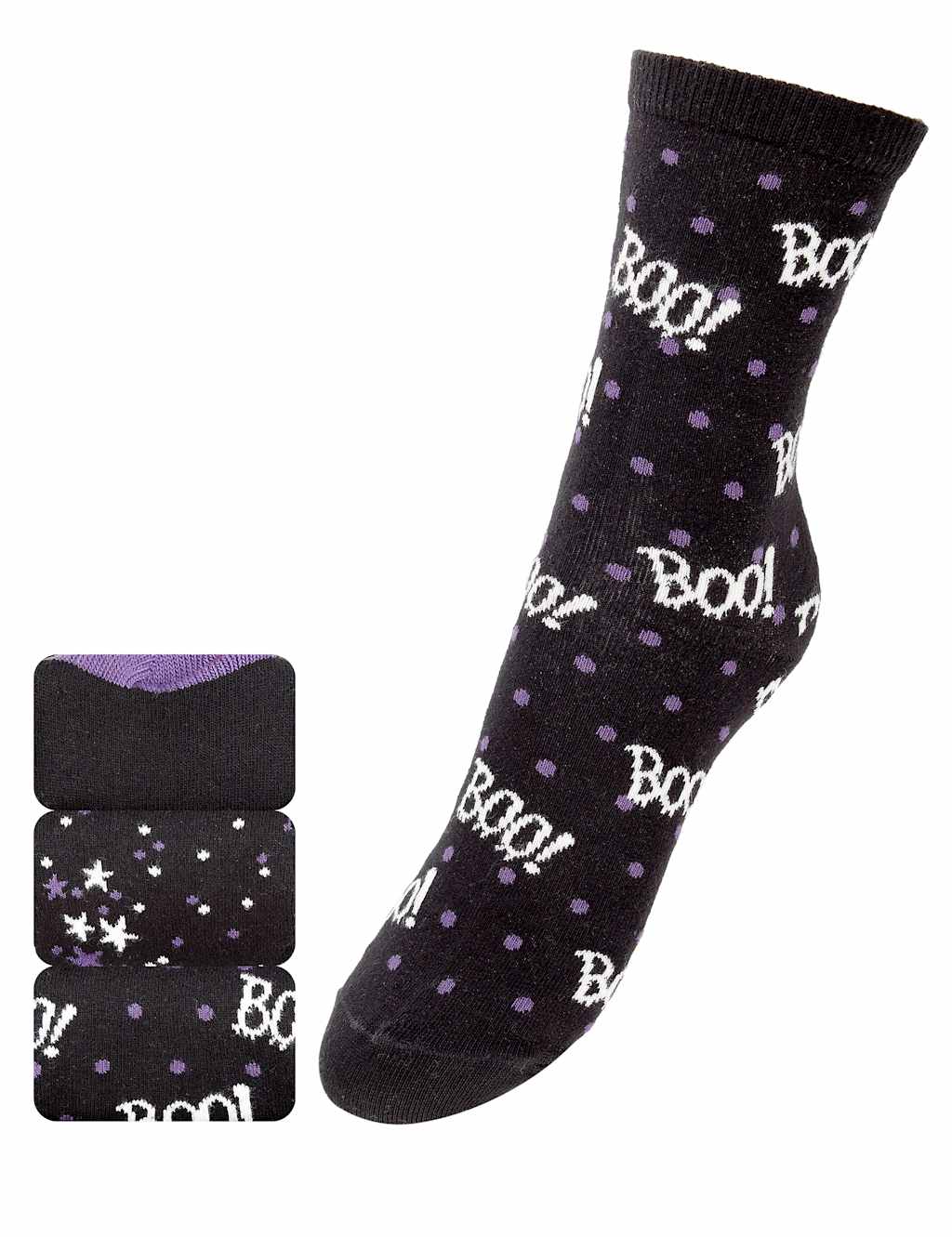 3 Pair Pack Boo Halloween Socks 1 of 1