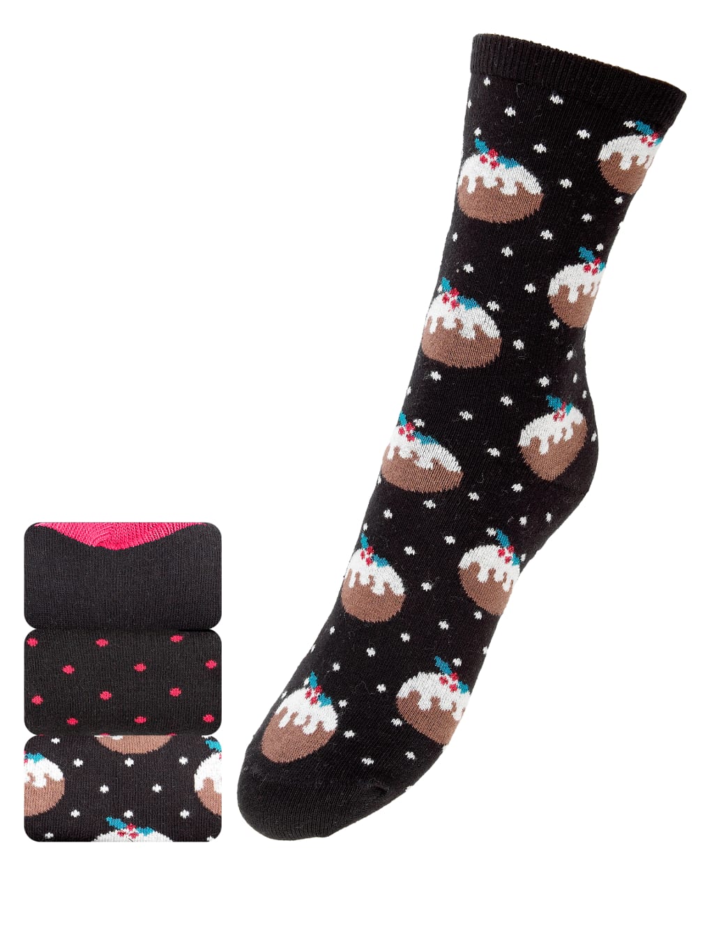 3 Pair Pack Christmas Pudding Socks 1 of 1