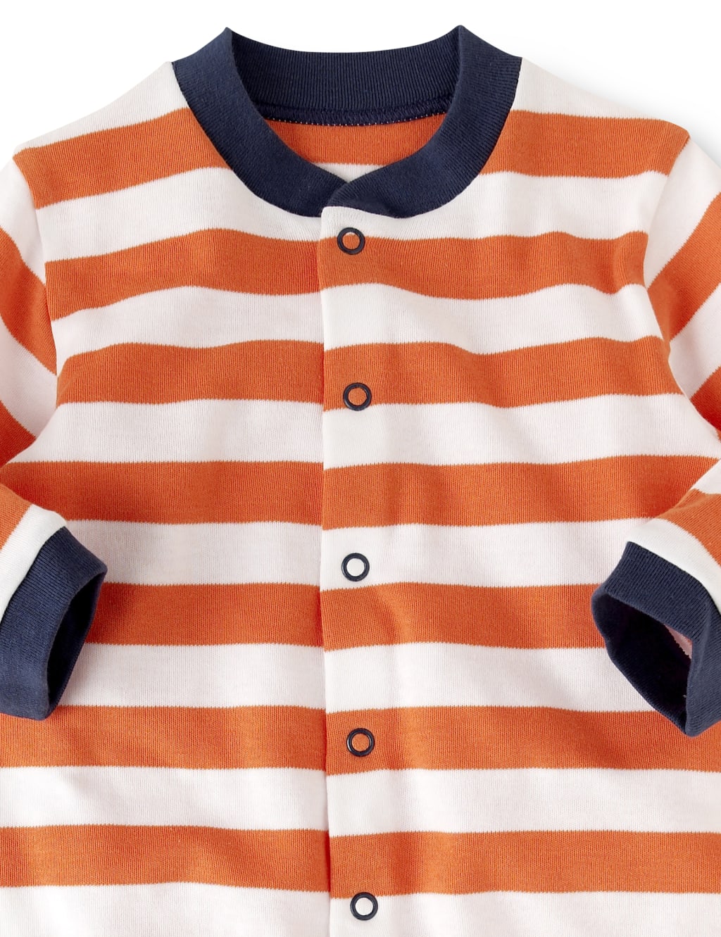 3 Pack Pure Cotton Striped Sleepsuits 2 of 4