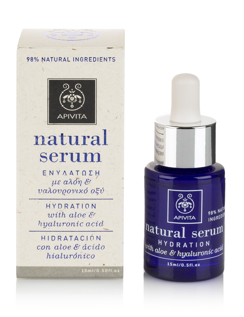 Natural Serum with Aloe & Hyaluronic Acid 15ml 1 of 2