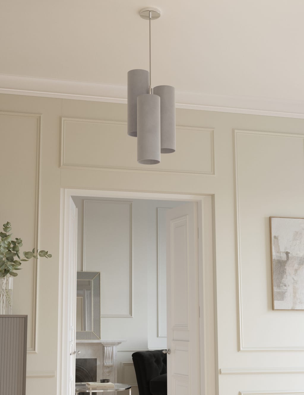 3 Shade Velvet Ceiling Light 3 of 6