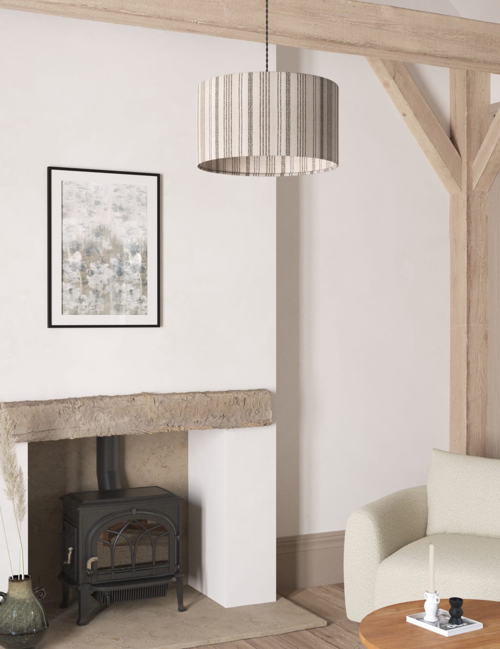 Noah Hessian Striped Lamp Shade 3 of 7