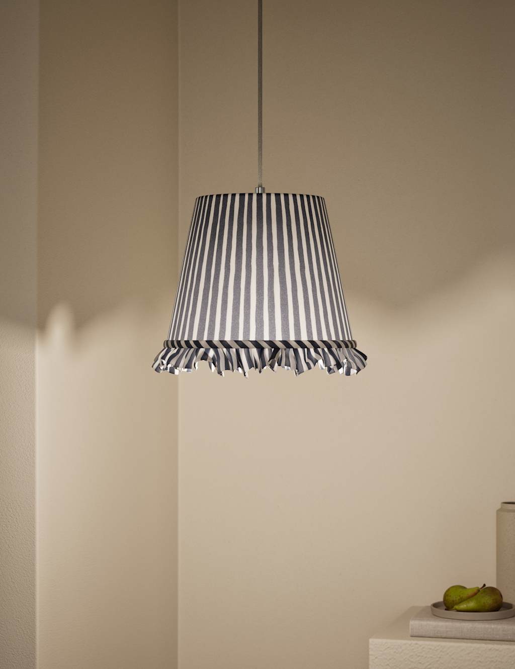 Watercolour Stripe Ruffle Edge Lamp Shade 2 of 5