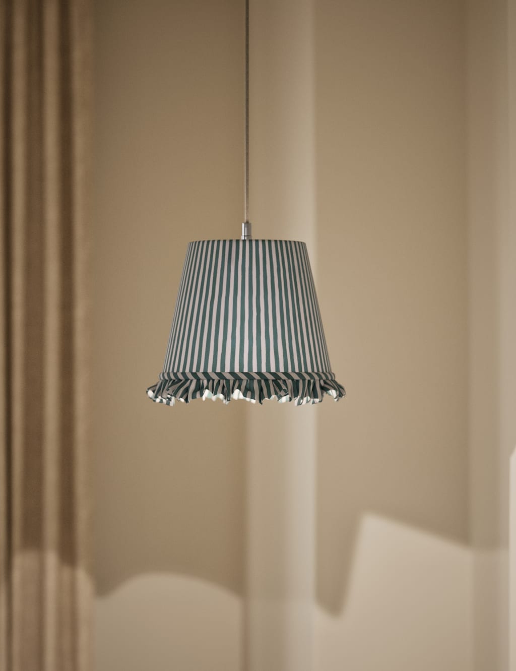 Watercolour Stripe Ruffle Edge Lamp Shade 2 of 5