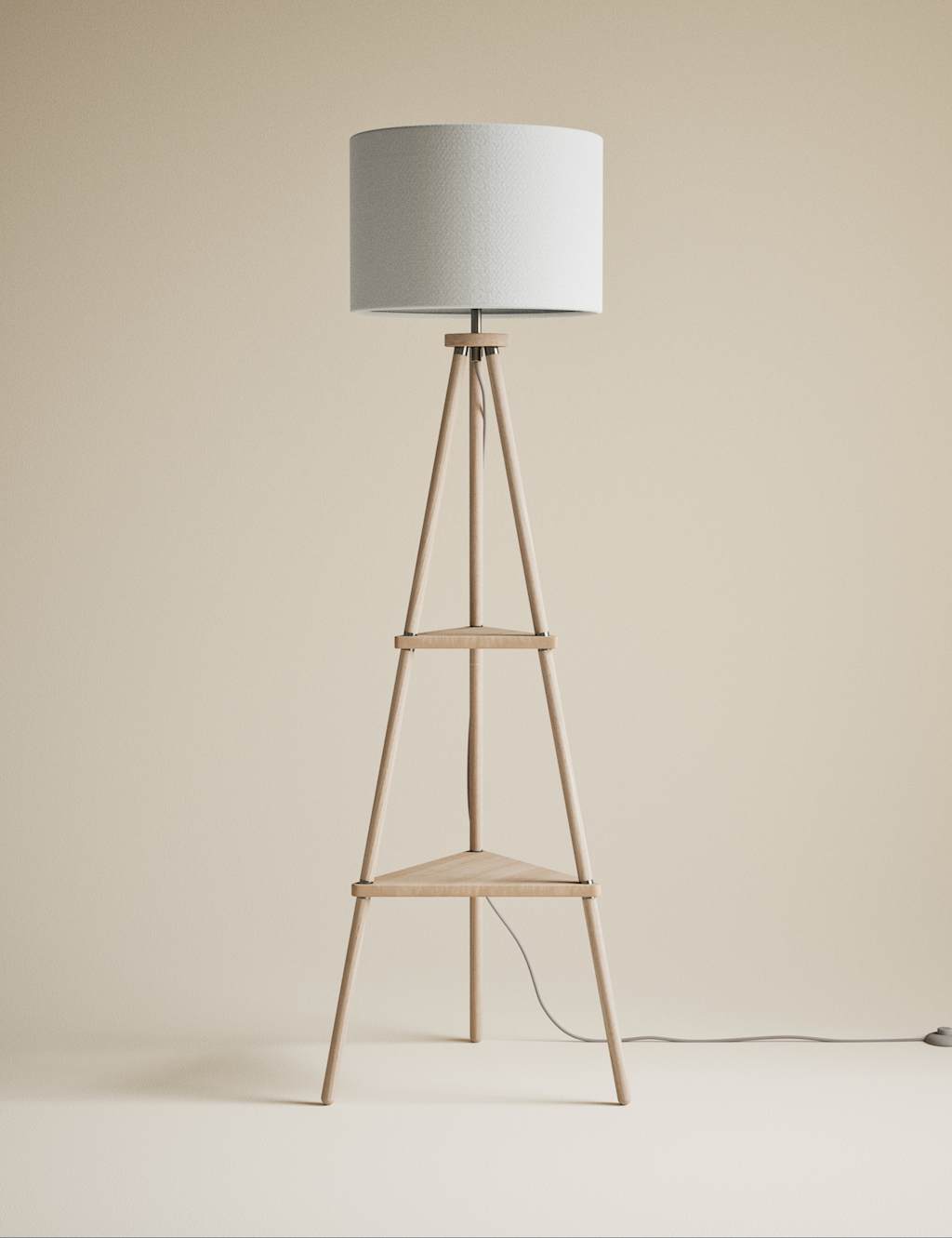 Wooden Tripod Floor Lamp 4 of 6
