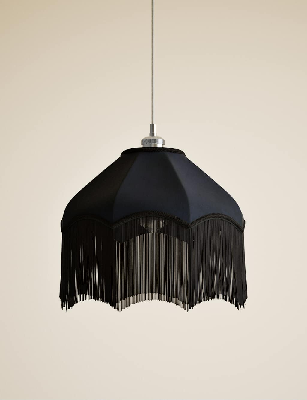 Fringed Velvet Lamp Shade 4 of 6