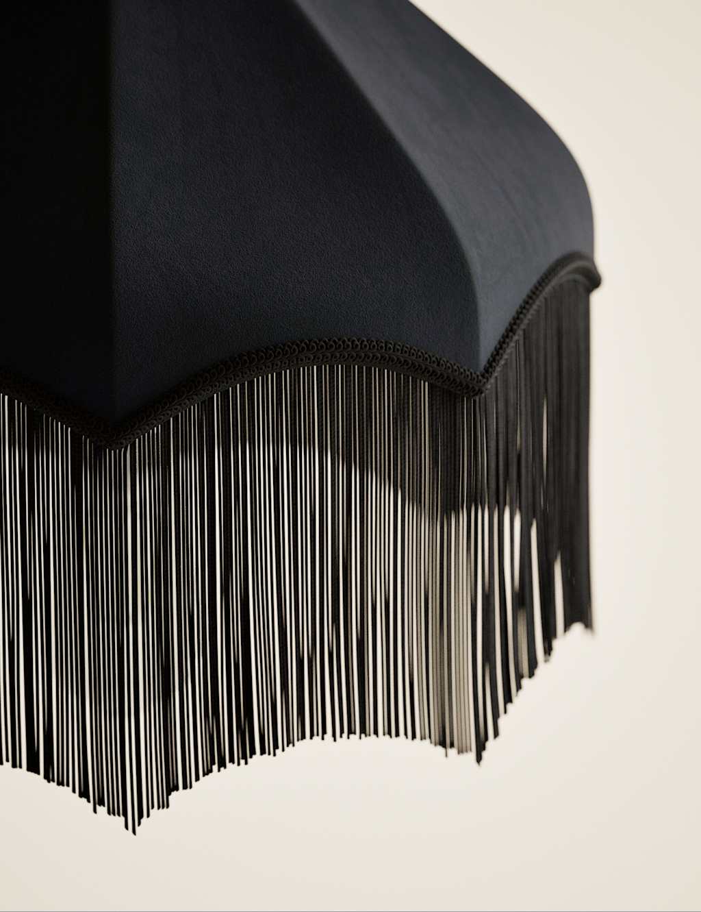 Fringed Velvet Lamp Shade 6 of 6