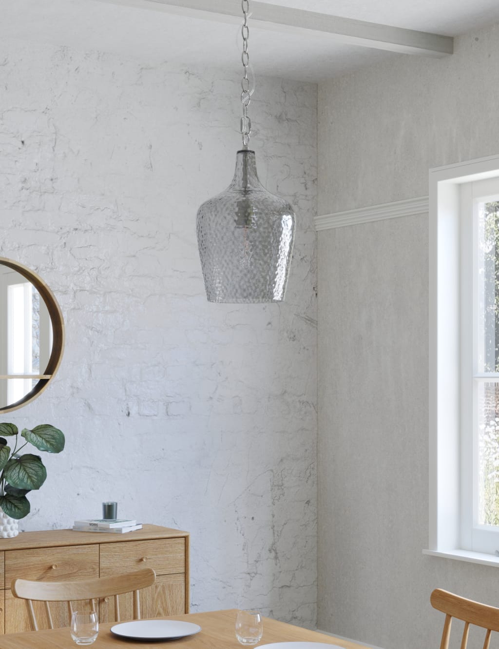 Raven Glass Pendant Ceiling Light 4 of 8