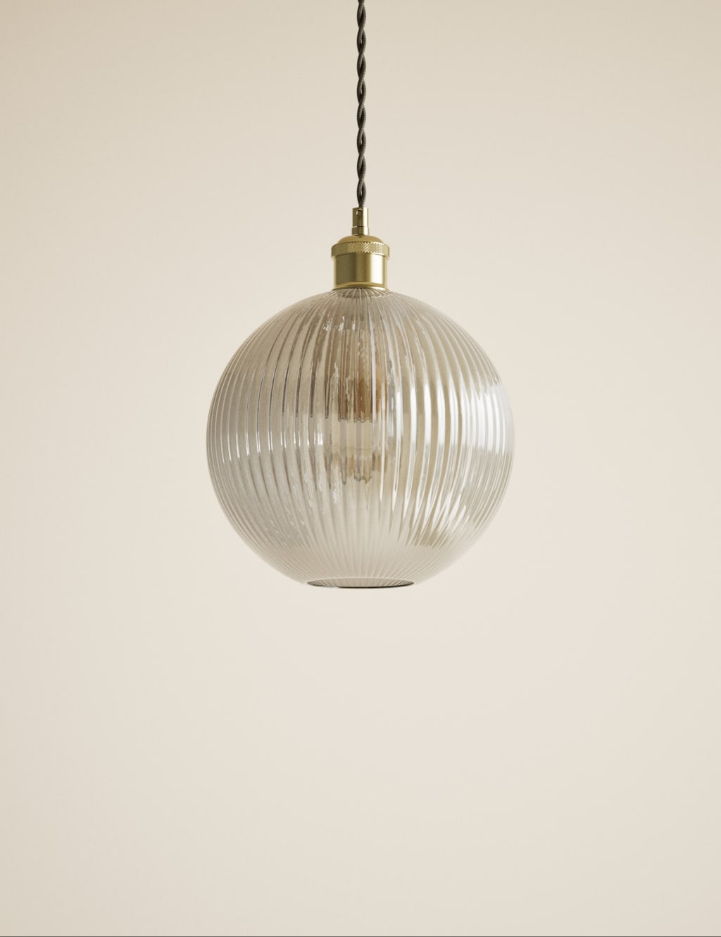 Ridged Glass Ceiling Lamp Shade 3 of 5
