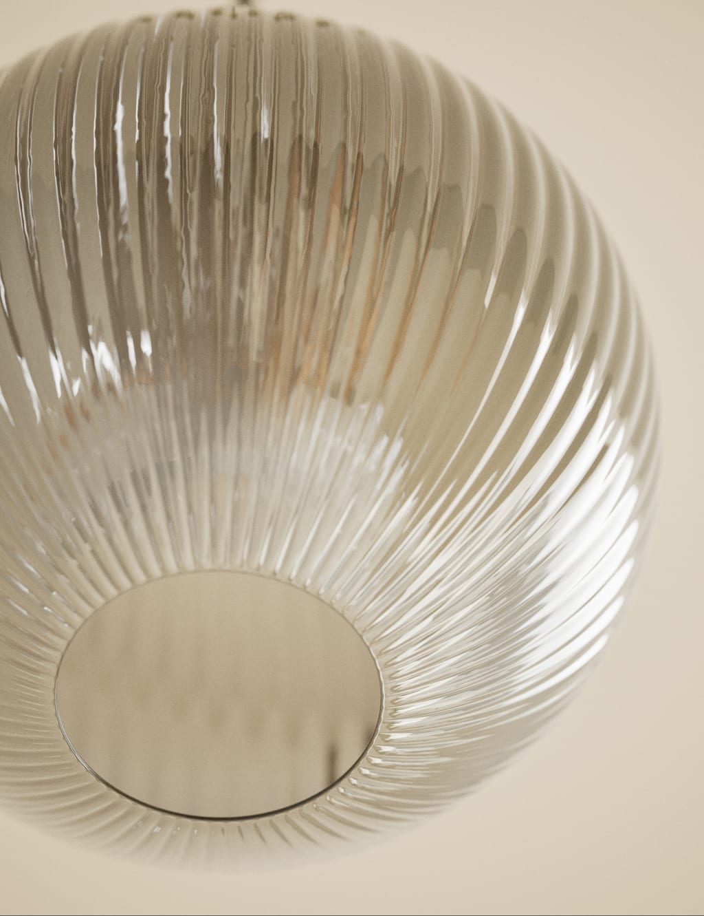 Ridged Glass Ceiling Lamp Shade 5 of 5