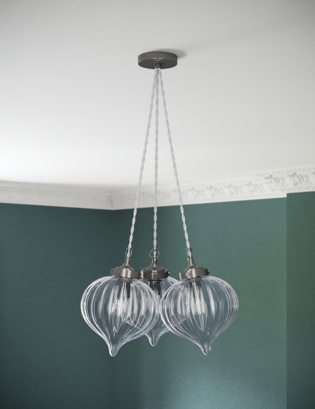 Glass Multi-light Cluster Pendant Light 3 of 7