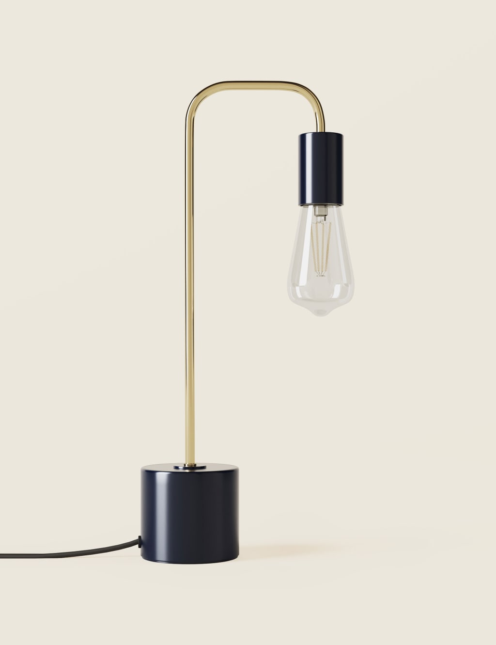 Exposed Bulb Curved Table Lamp 1 of 6
