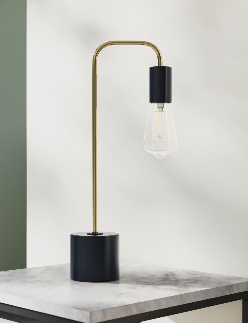 Exposed Bulb Curved Table Lamp 4 of 6