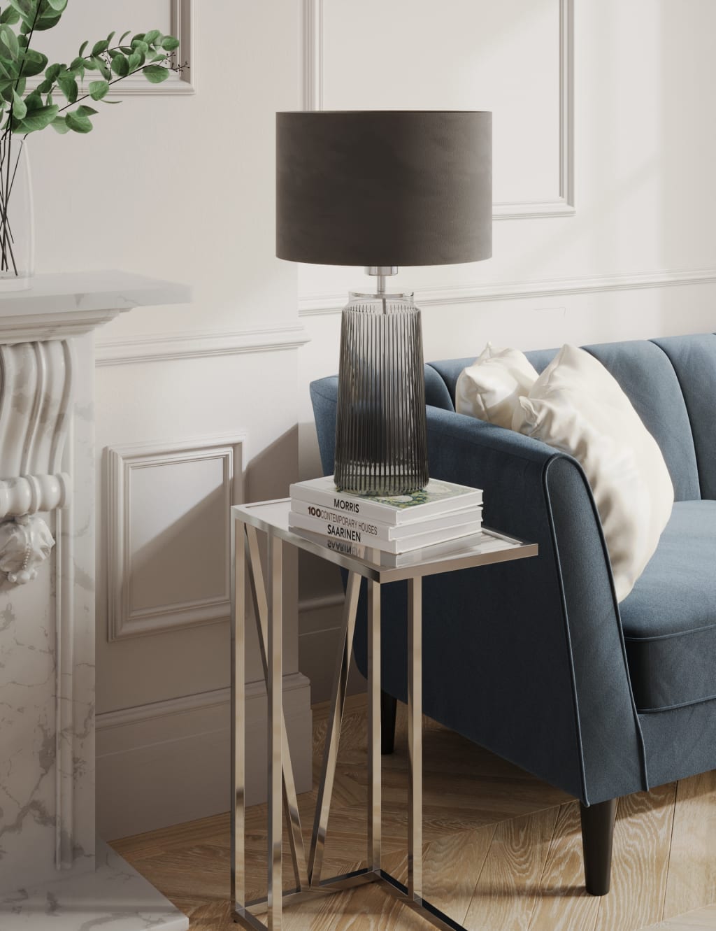 Ridged Glass Table Lamp Base 4 of 6
