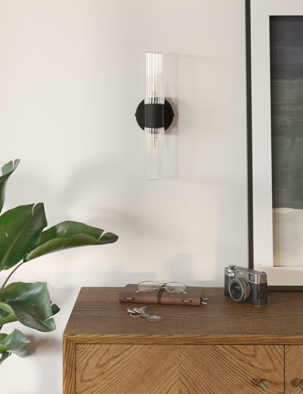 Glass Ribbed Wall Light 2 of 2