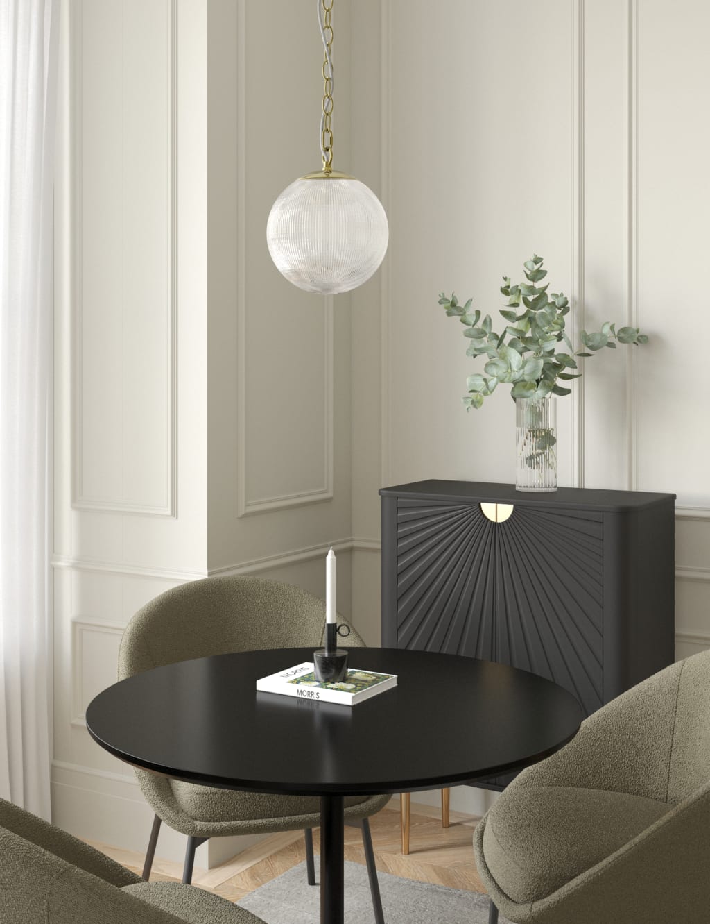 Monroe Ribbed Large Ceiling Light 3 of 6