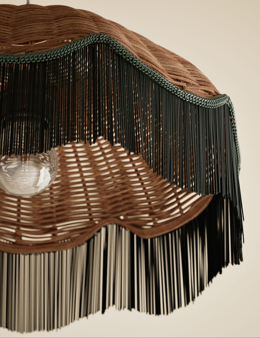Wicker Tassel Easy Fit Lamp Shade 4 of 5
