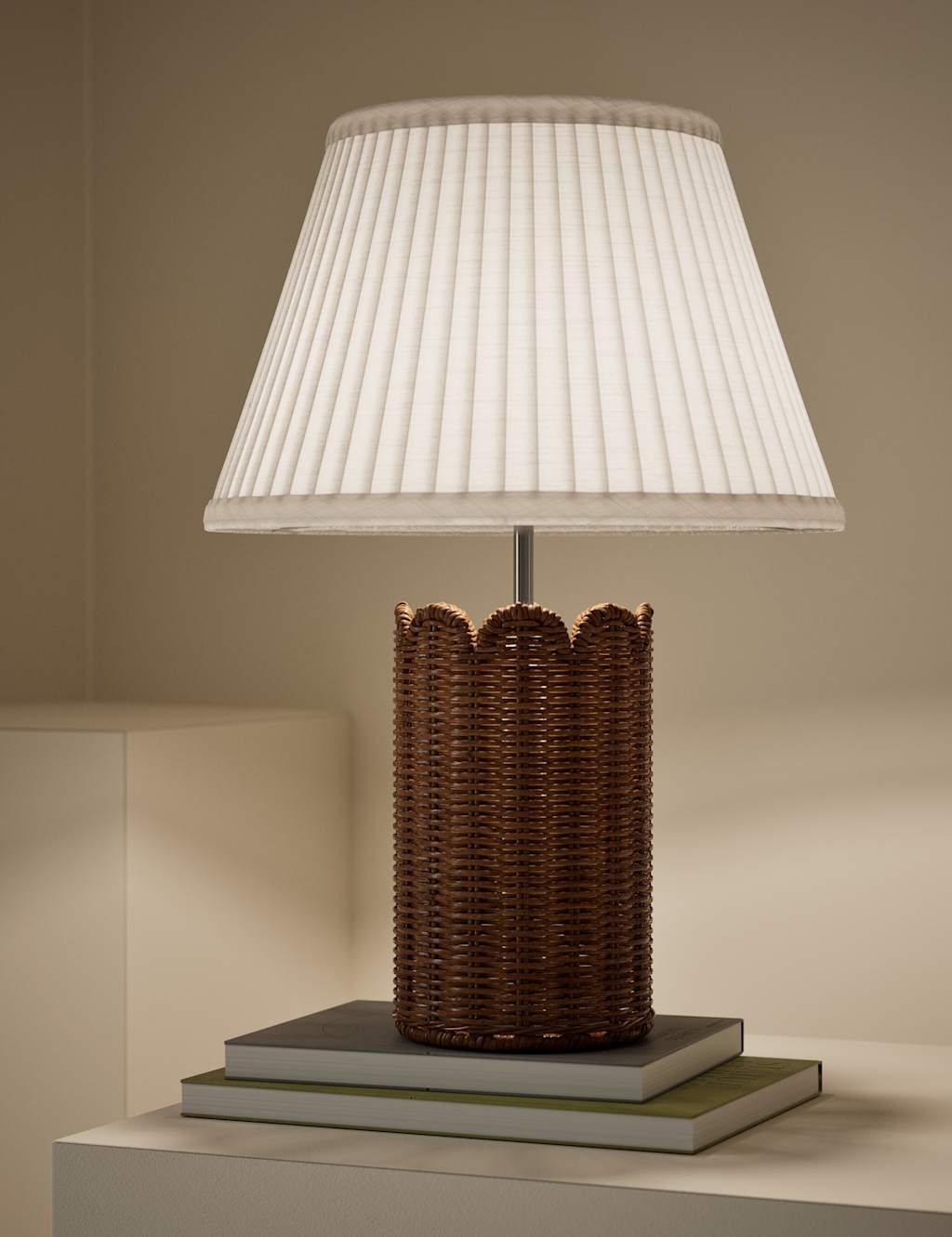 Wicker Scalloped Table Lamp 2 of 5