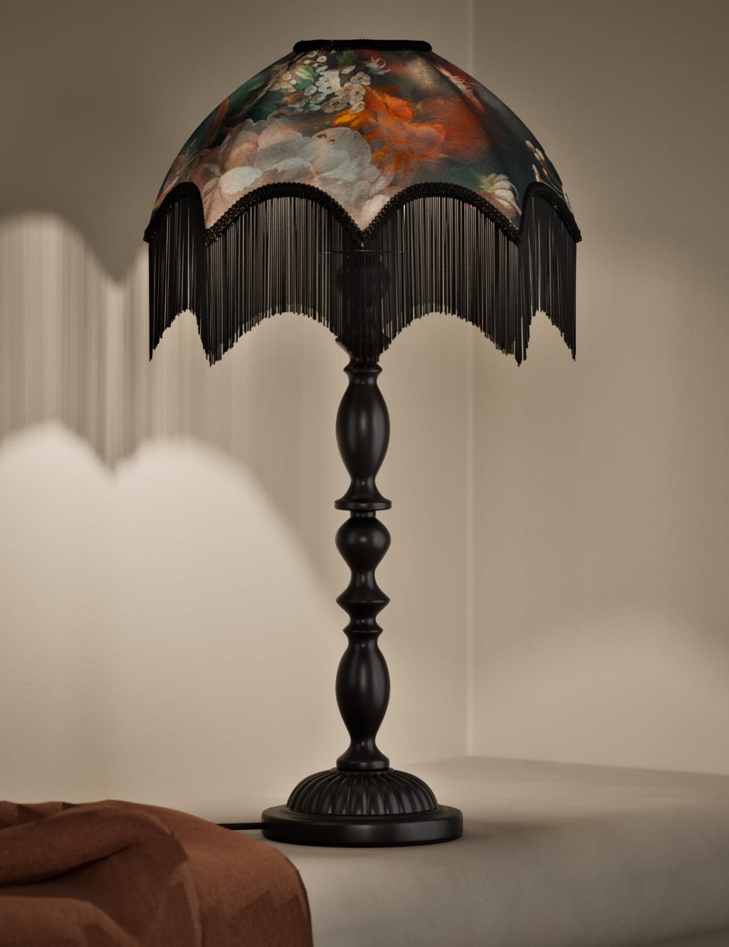 Velvet Floral Table Lamp 2 of 5