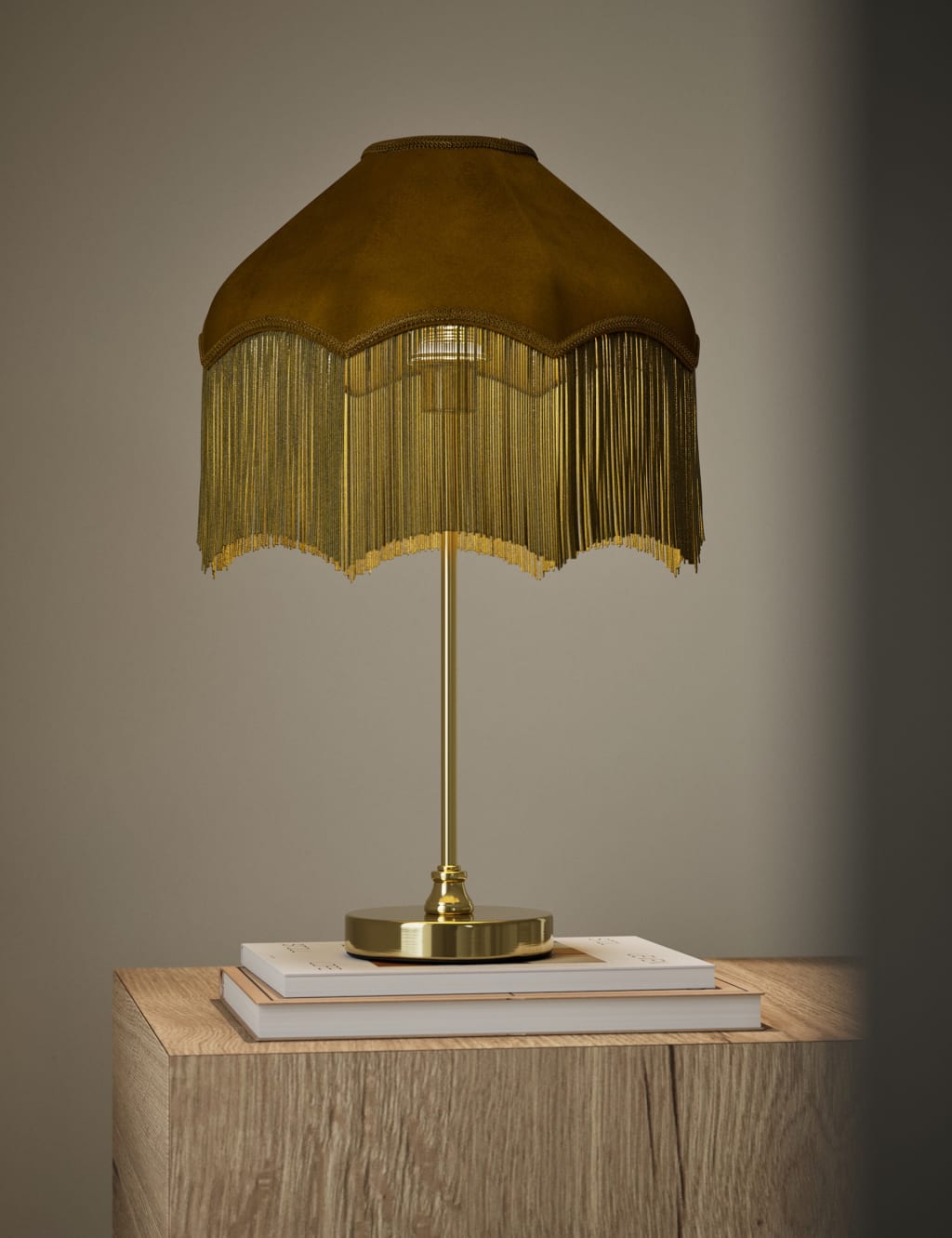 Velvet Fringed Table Lamp 2 of 5