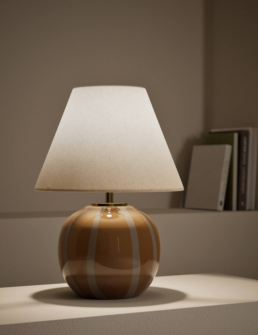 Glass Striped Round Table Lamp 2 of 5