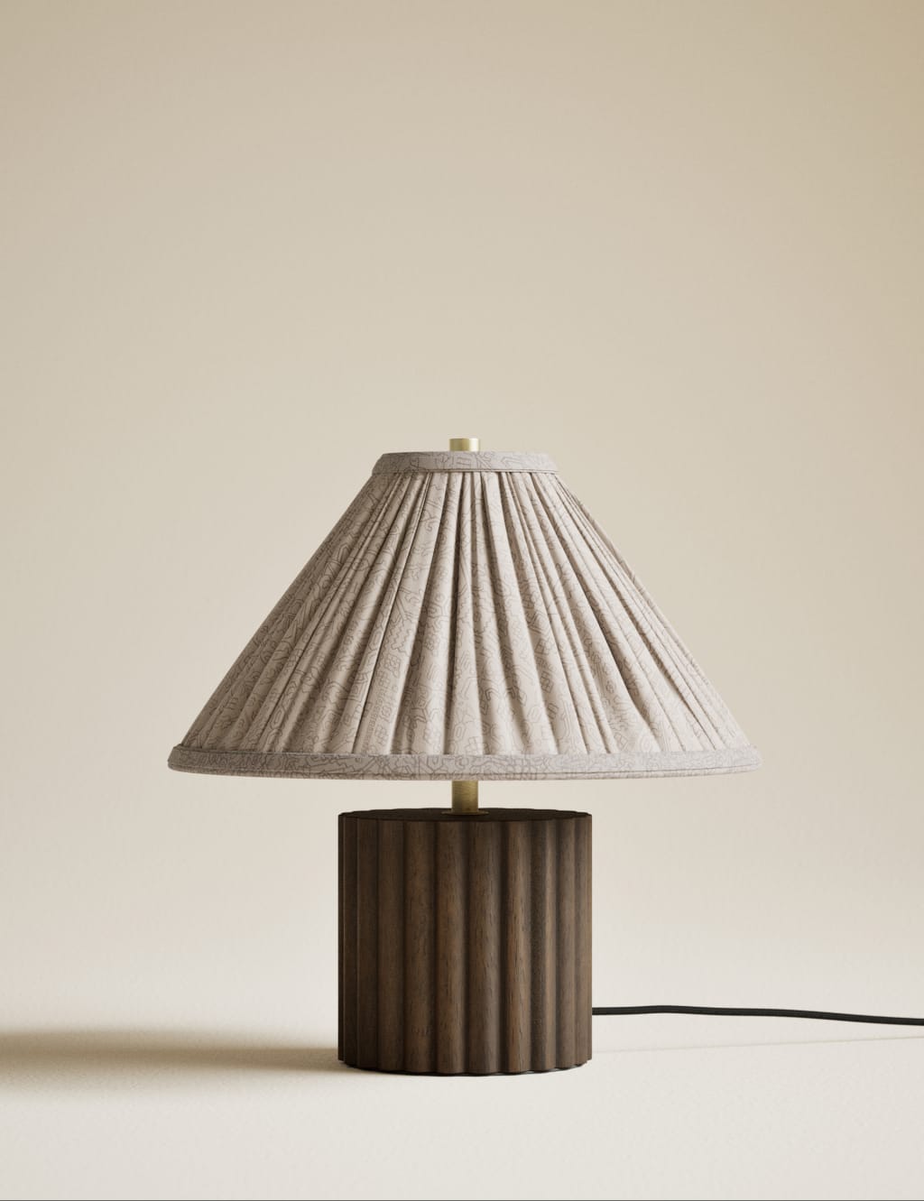 Wood Ribbed Round Table Lamp 4 of 6
