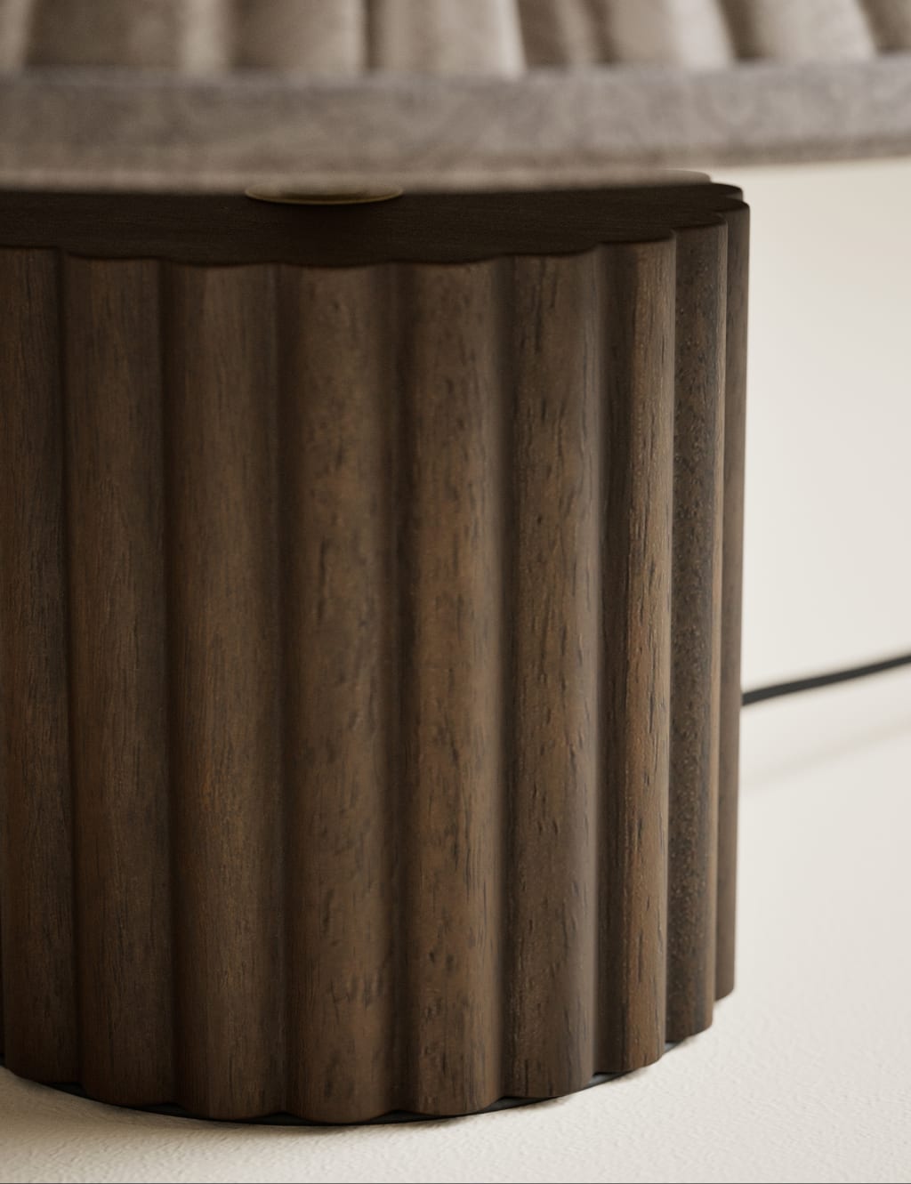 Wood Ribbed Round Table Lamp 5 of 6