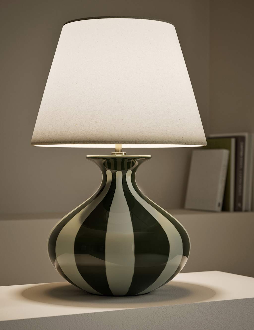 Ceramic Striped Table Lamp 2 of 5