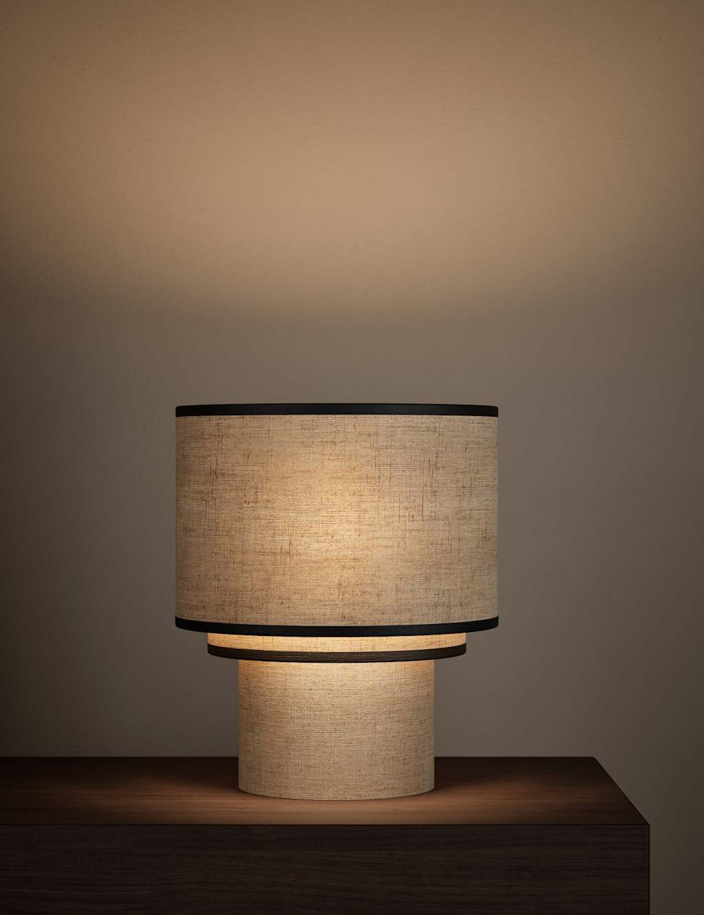 Layer Drum Table Lamp with Contrast Trim 2 of 6