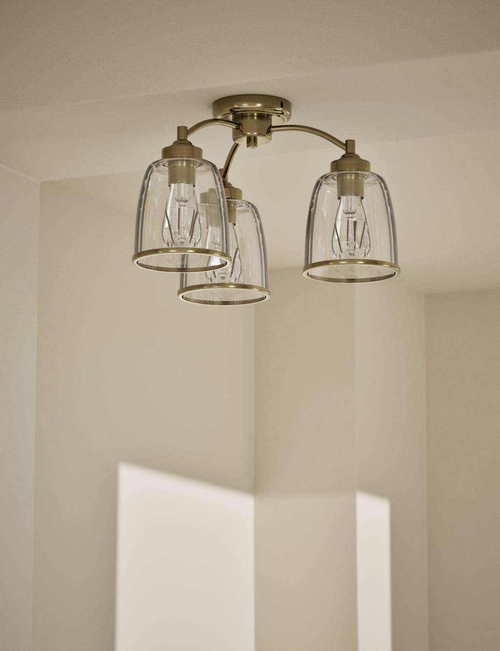 Core Glass & Metal Multi Flush Ceiling Light 1 of 5