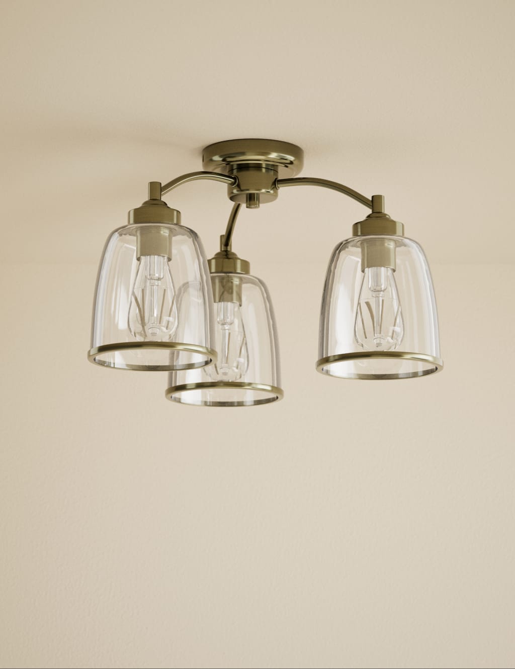 Core Glass & Metal Multi Flush Ceiling Light 3 of 5