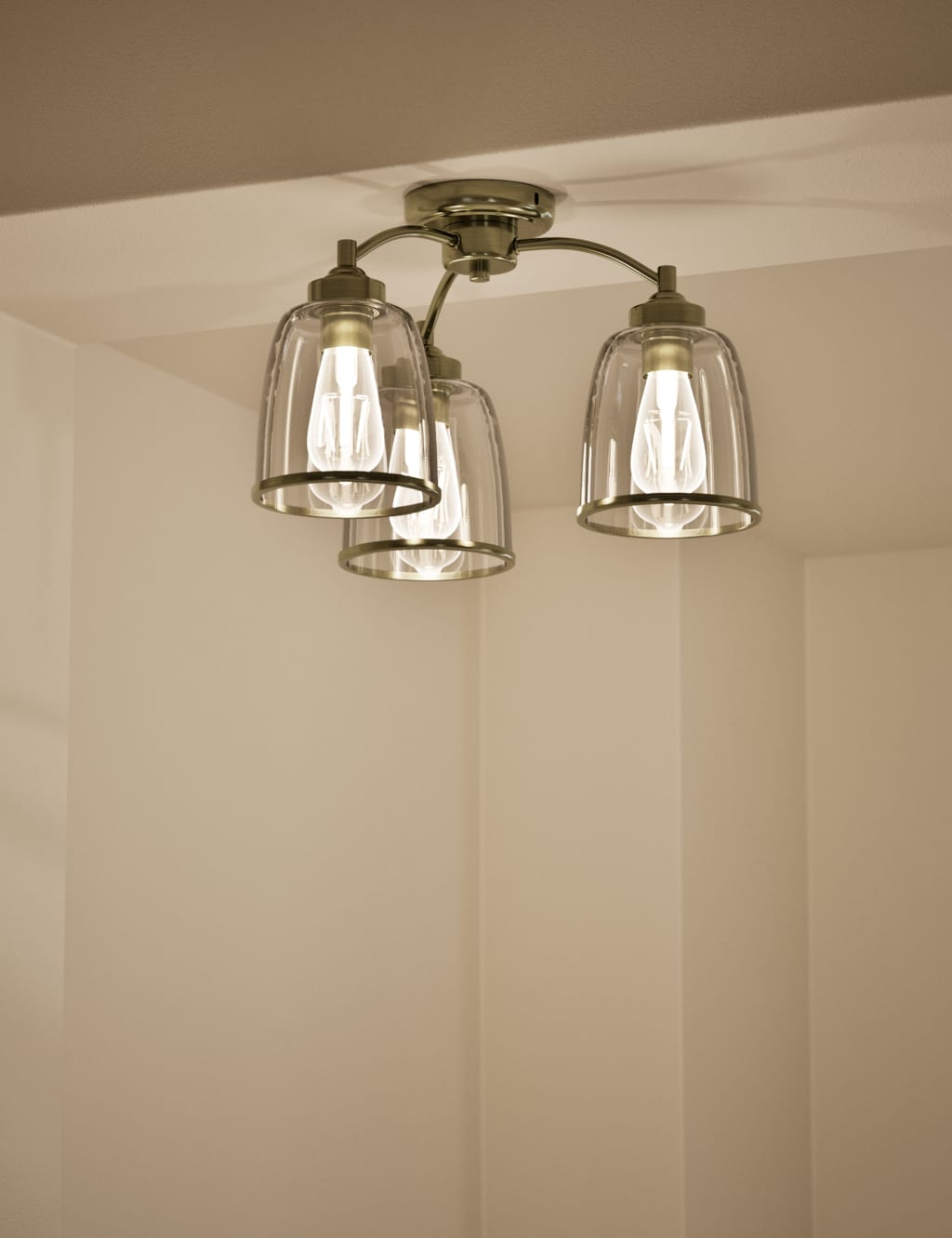 Core Glass & Metal Multi Flush Ceiling Light 2 of 5