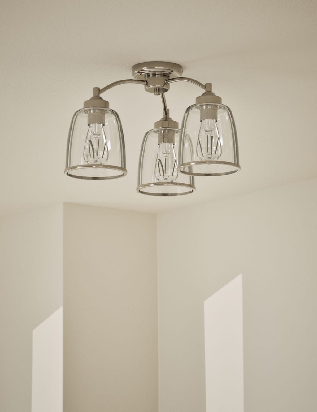 Core Glass & Metal Multi Flush Ceiling Light 1 of 5