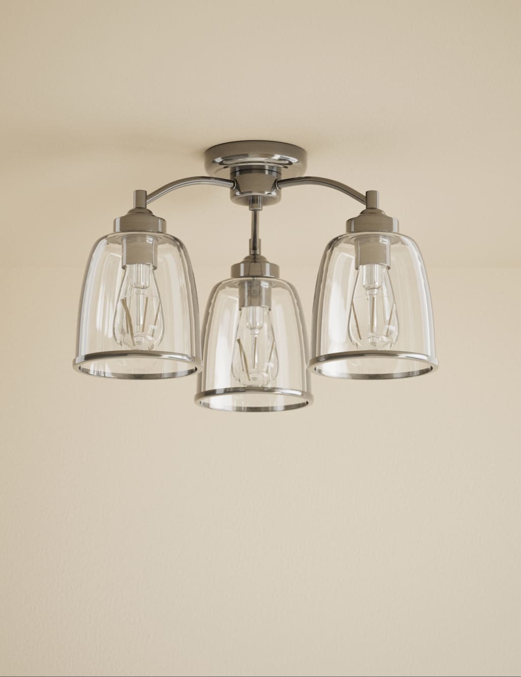 Core Glass & Metal Multi Flush Ceiling Light 3 of 5