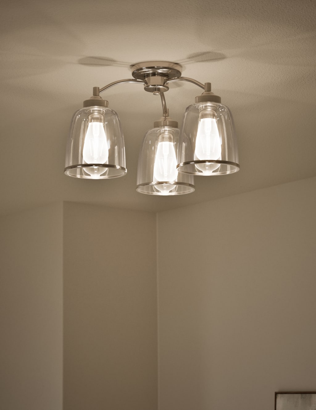 Core Glass & Metal Multi Flush Ceiling Light 2 of 5
