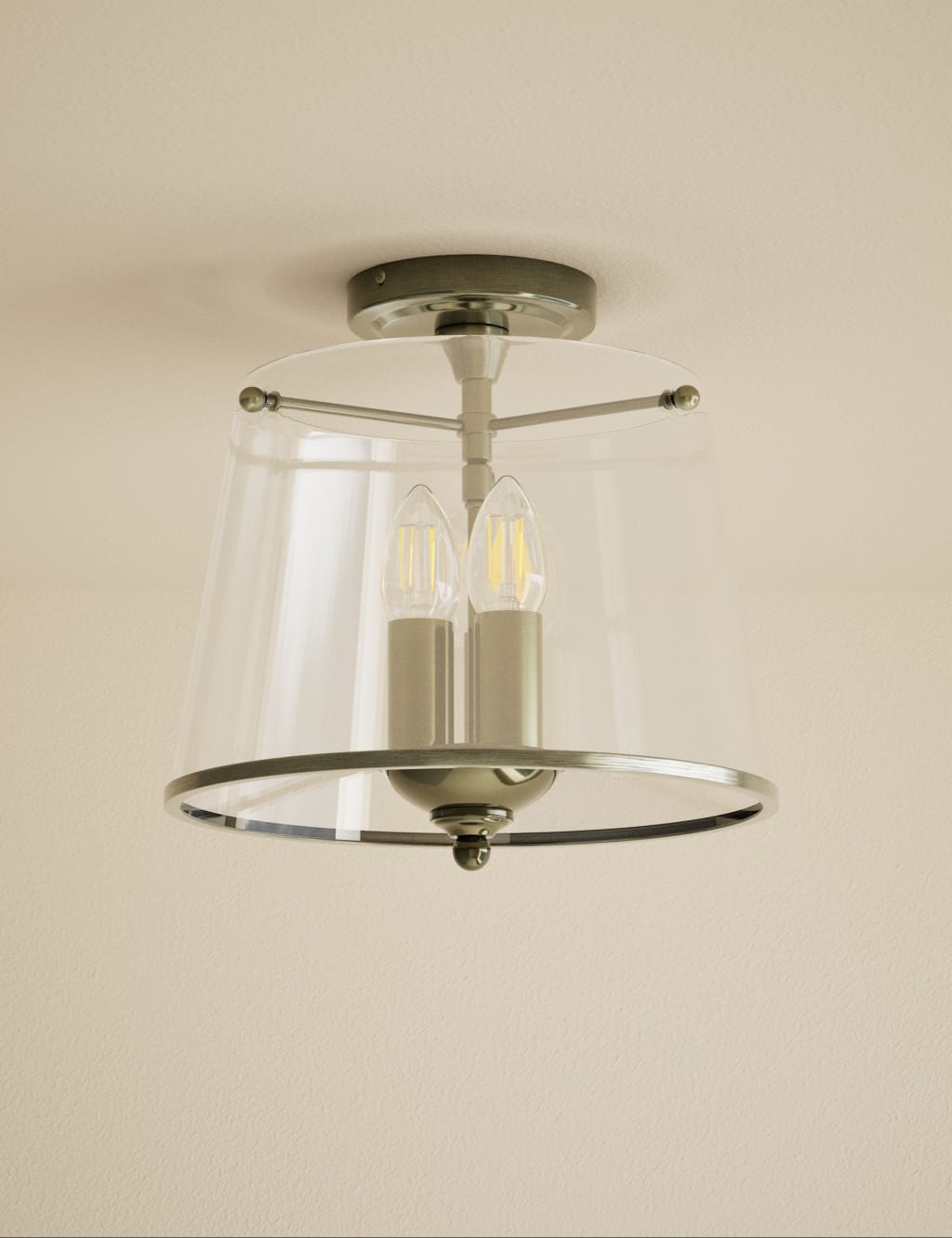 Elisabeth Glass Flush Ceiling Light 3 of 5