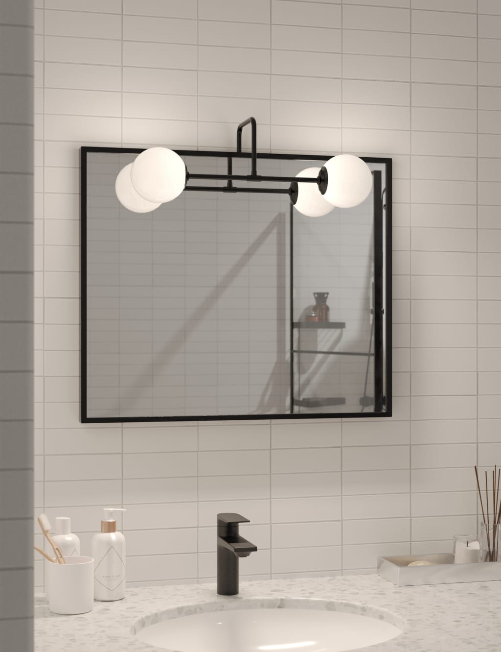 Opal Bathroom Mirror Light 1 of 6