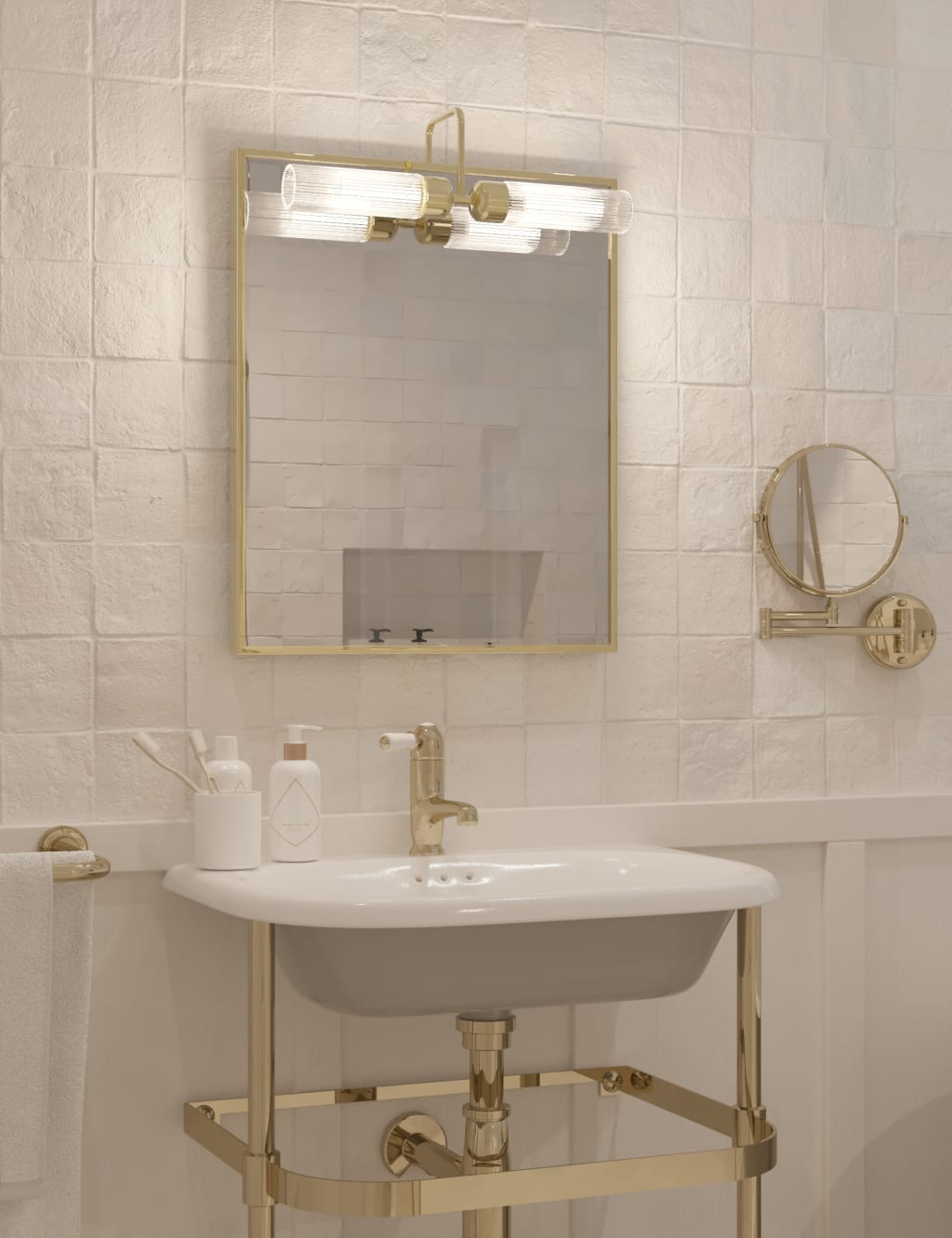 Ribbed Bathroom Mirror Light 1 of 6
