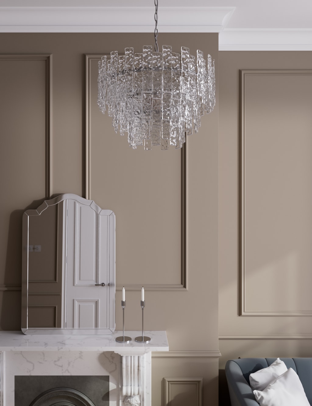 Madelyn Textured Glass Chandelier 3 of 8