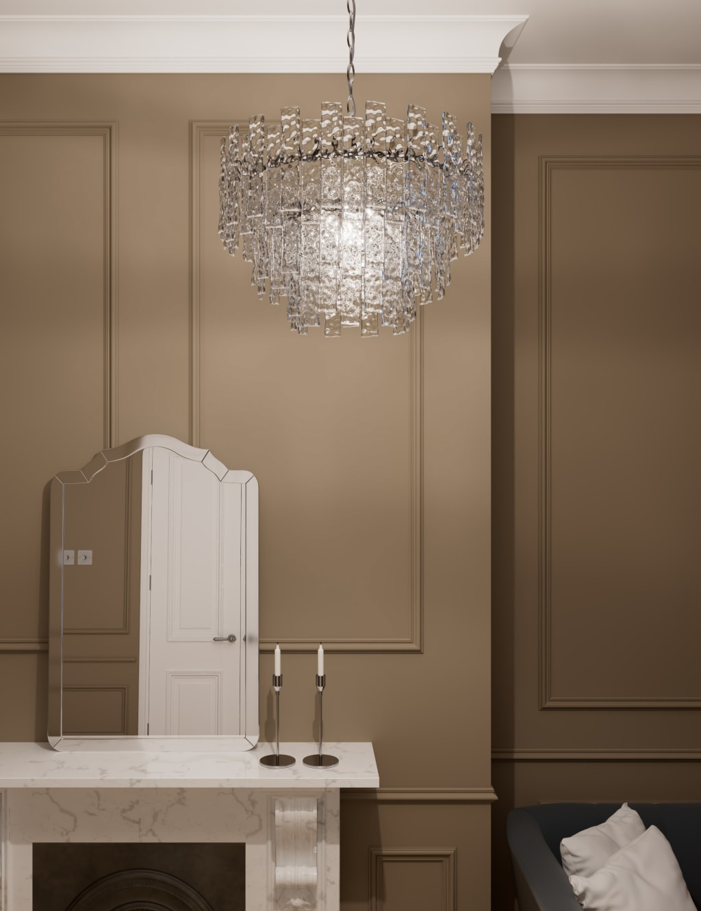 Madelyn Textured Glass Chandelier 2 of 8