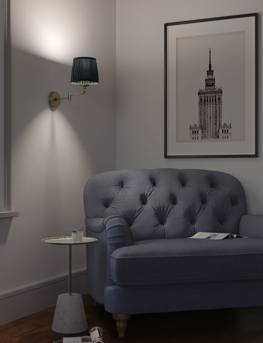 Maulden Pleated Wall Light 2 of 3