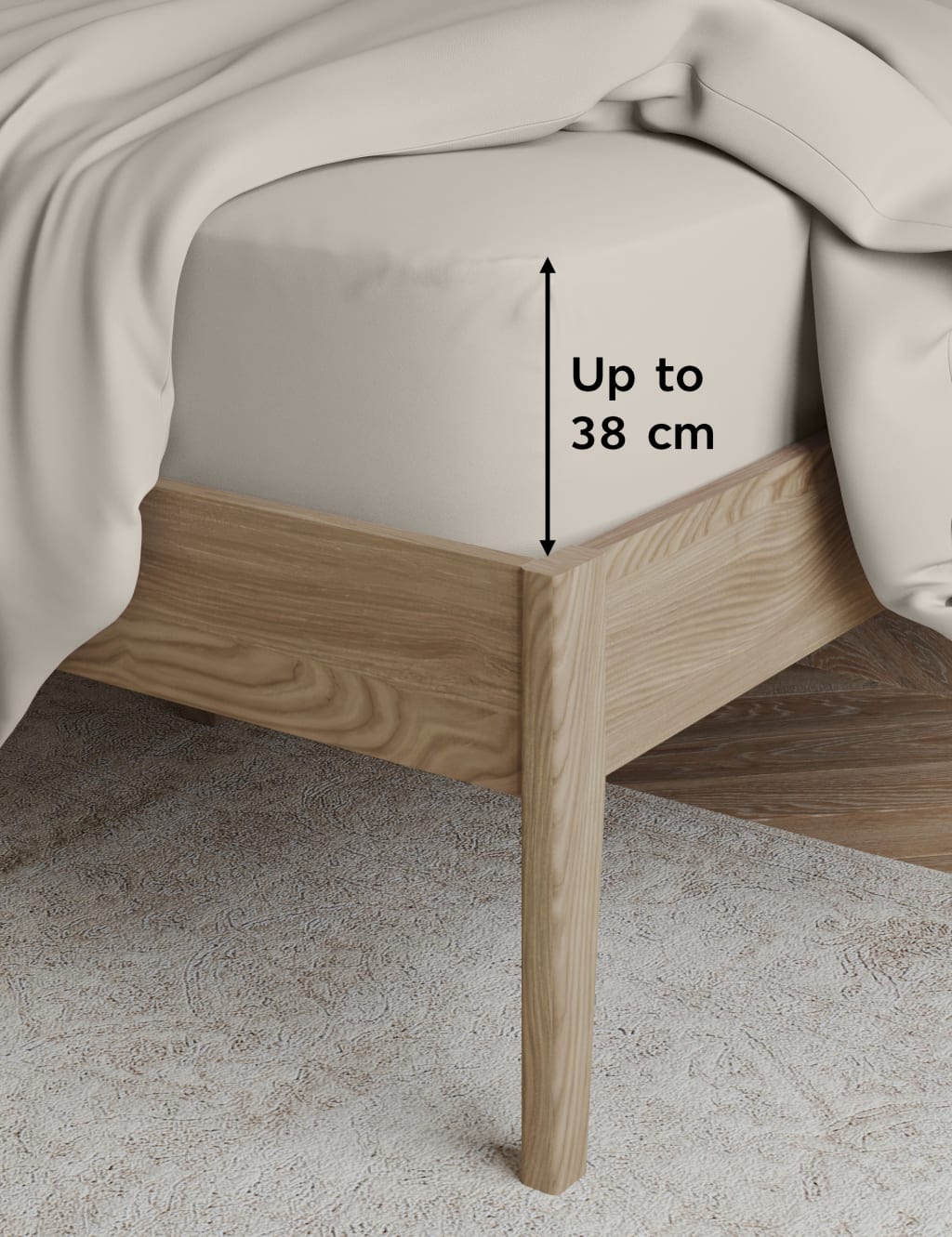 Egyptian Cotton 230 Thread Count Extra Deep Fitted Sheet 4 of 4